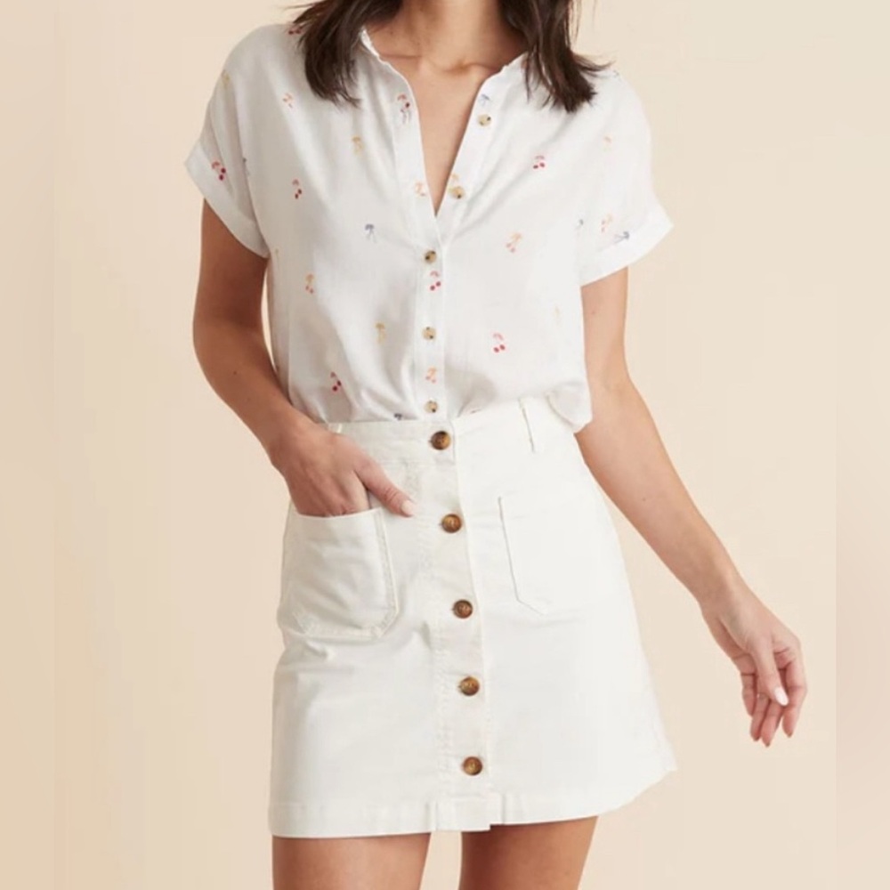 Marine Layer White Shelby Mini Skirt